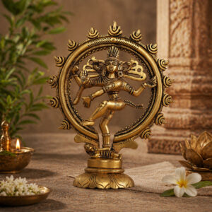 Brass Nataraja Idol (Shiva Dancing Statue) – 0.70 kg Brass Nataraj Murti for Home Décor, Pooja, Vastu & Spiritual Gift